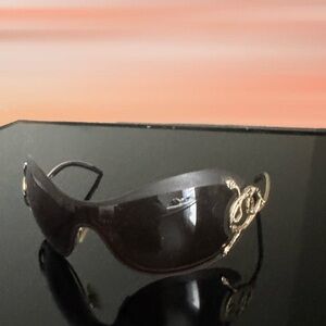 Vintage Roberto Cavalli Gold Serpent Sunglasses — Early 2000s Y2K Glamour